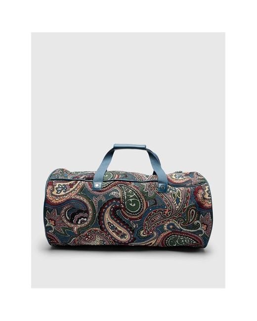 Pretty Green Black Pais Jacquard Holdalls for men