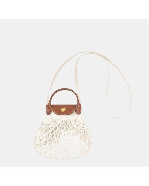 Longchamp White Lcp Filet Cross Body Bags