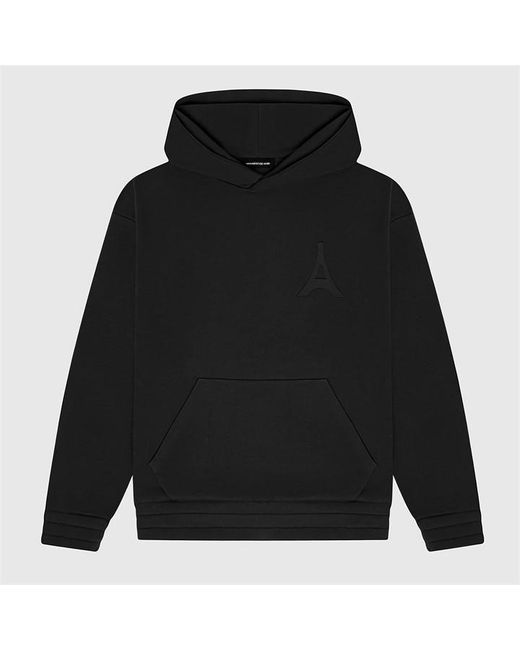Manière De Voir Black Eiffel Embossed Hoodie for men