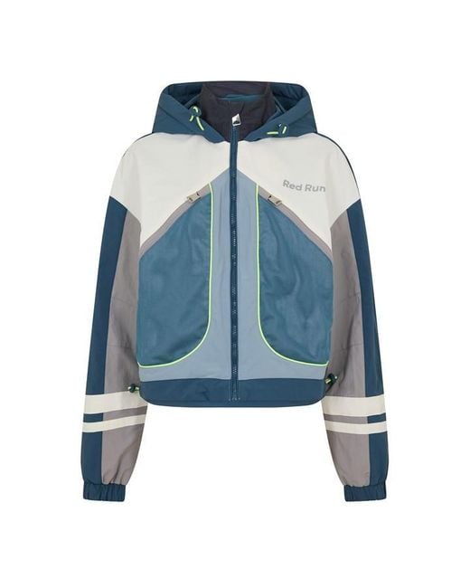 Red Run Blue Hooded Nylon Track Jacket