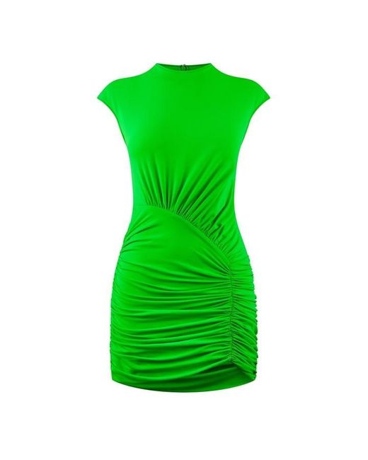 David Koma Green Cap Sleeve Mini Dress