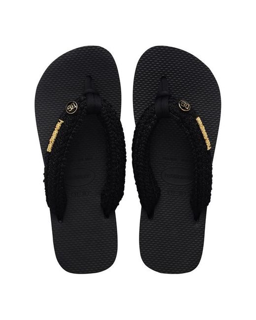 DOLCE & GABBANA X HAVAIANAS Black Boho Chunky Flip Flops