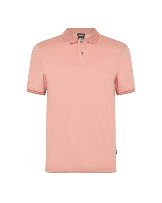 Boss Pink Short Sleeve Polo Shirt for men