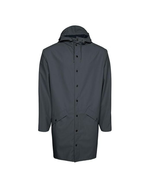 Rains Blue Long Jacket
