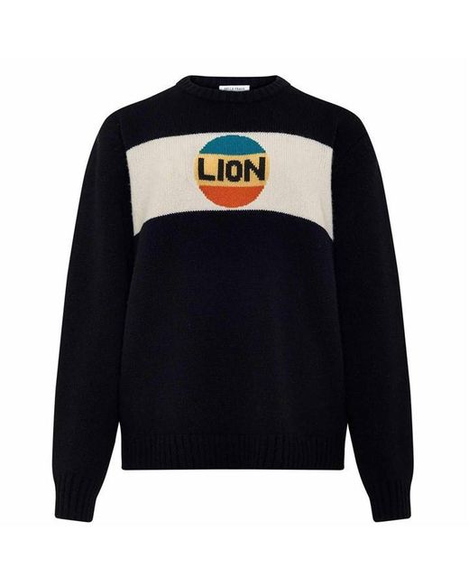 Bella Freud Blue Big Lion Stripe Jumper