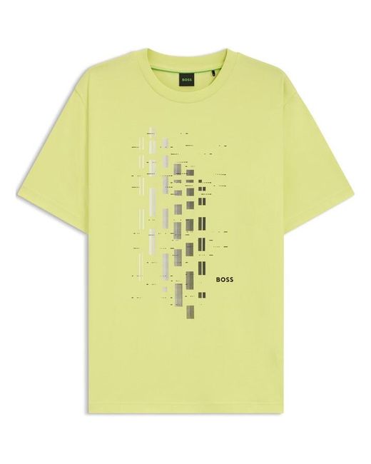 Boss Yellow Hbg Grx Degradé Geometric Print T-Shirt for men