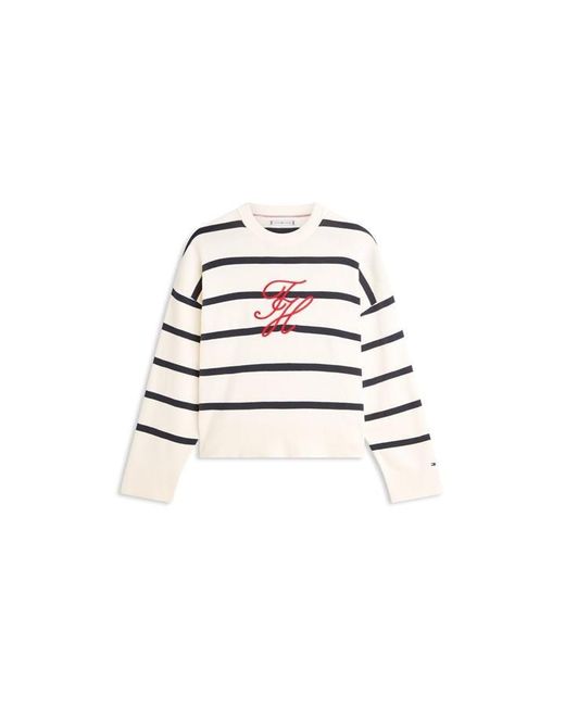Tommy Hilfiger White Crew Sweatshirt
