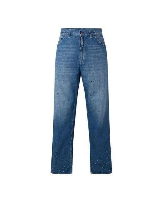 Maison Margiela Blue Stained Straight Leg Jeans for men