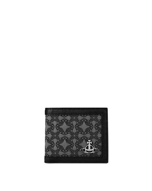Vivienne Westwood Black Orborama Nylon Billfold Wallet for men