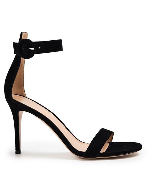 Gianvito Rossi Black Portofino 85H Heeled Sandals