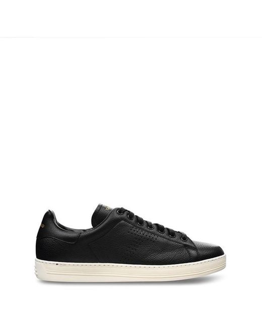 Tom Ford Black Warwick Leather Trainers for men