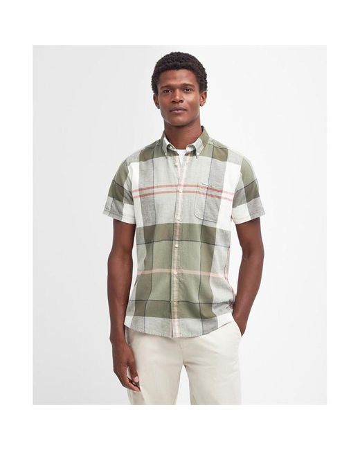 Barbour Green Douglas Short-sleeved Tailored Shirt for men