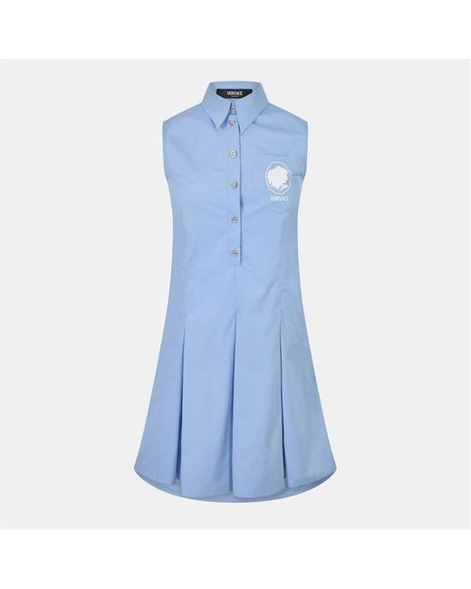 Versace Blue Structured Mini Dress