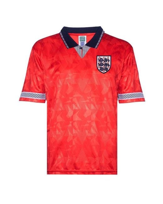 Score Draw Red England Away Shirt 1990 for men