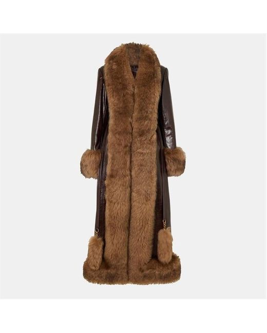 Chloé Brown Textured Shearling Jacket