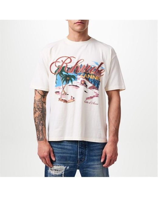 Rhude White Beach Tee Sn42 for men