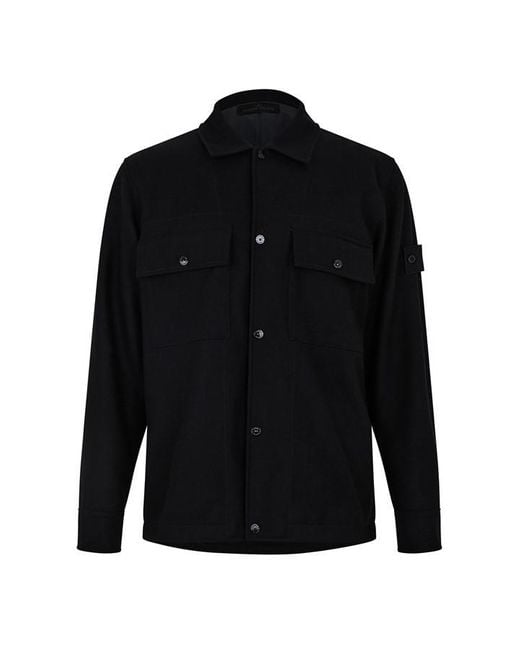 Stone Island Ghost Ghost Overshirt in Black for Men | Lyst UK