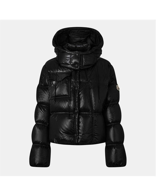 Moncler Blue Erea Square Quilted Down Water Repellent Short Puffer Jacket