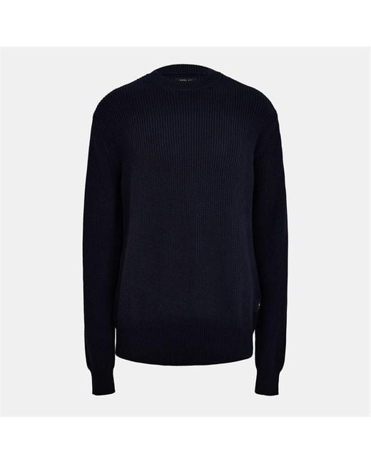 Replay Blue Fisherman Cotton Crew Neck Jumper for men