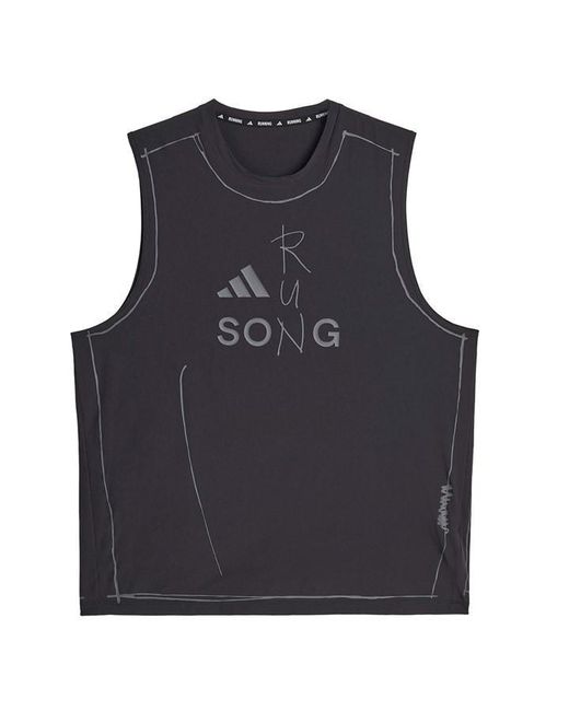 Adidas Black Running Tank Top for men