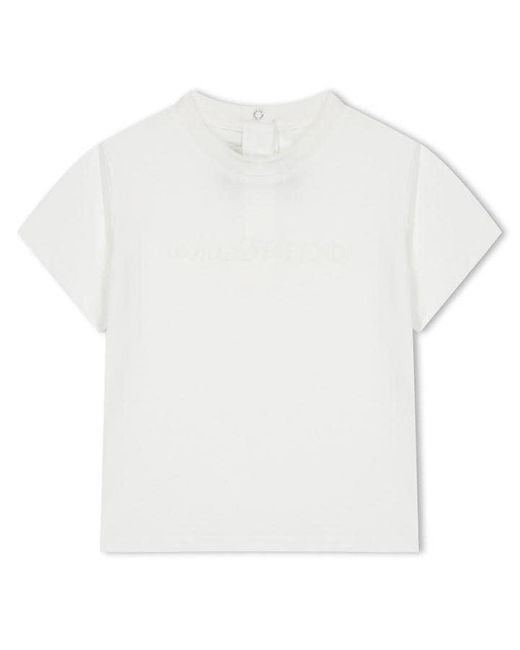 Fendi White Branded Cotton Jersey T-Shirt