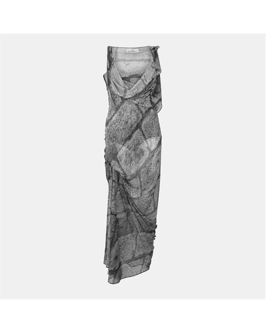 Vivienne Westwood Gray Long Grafitti Dress