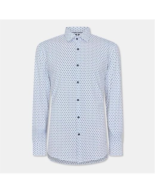 Boss Blue Hank Knitted 222 Long-Sleeve Shirt for men