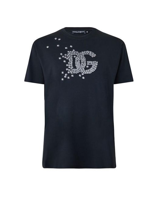 Dolce & Gabbana Black Dg Dna Textrd Lg Tee Sn63 for men