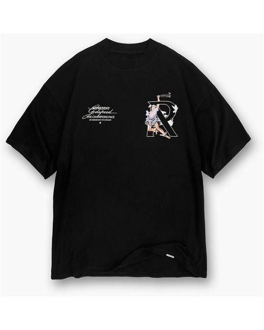 Represent Black Oversized T-Shirt for men
