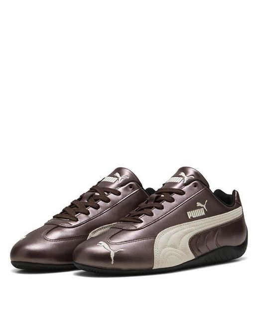 PUMA Brown Speedcat Metallic Low-Top Trainers