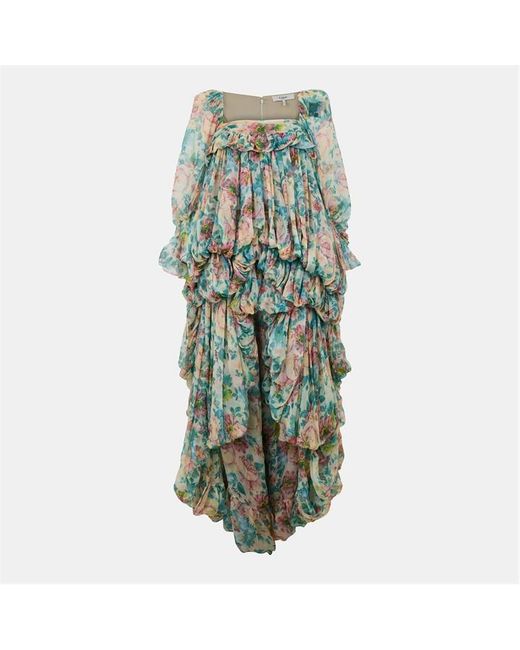 Chloé Green Chiffon Maxi Dress