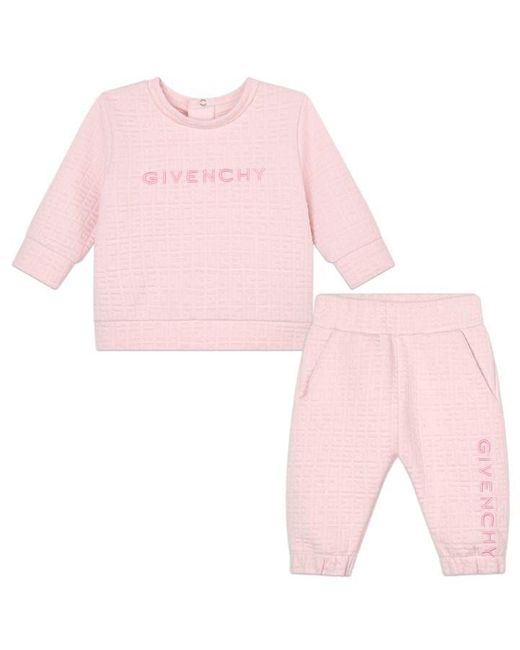 Givenchy Pink All-Over Logo Print Tracksuit Babies