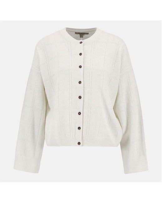 Barbour White Blakely Cardigan