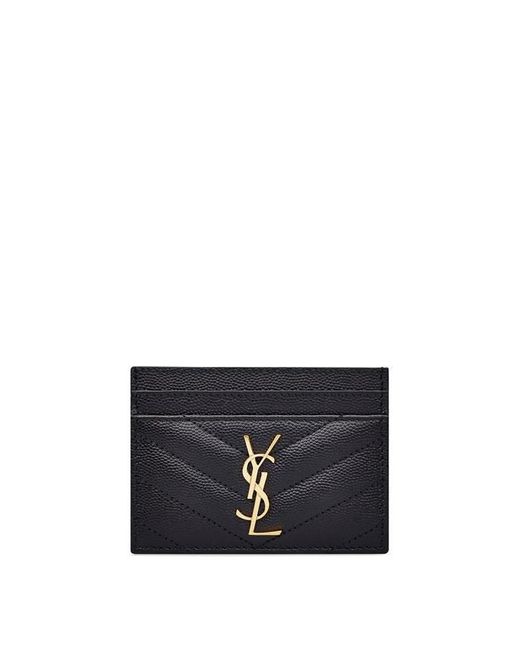 Saint Laurent Black Cassandre Mattelassé Card Case