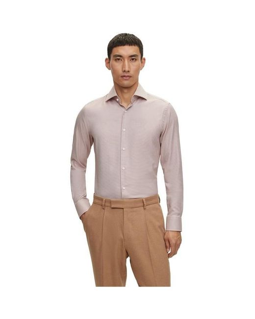 Boss Gray Long-Sleeve Plain Shirt for men