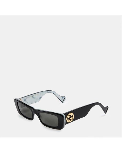 Gucci White Fluo Rectangle Sunglasses