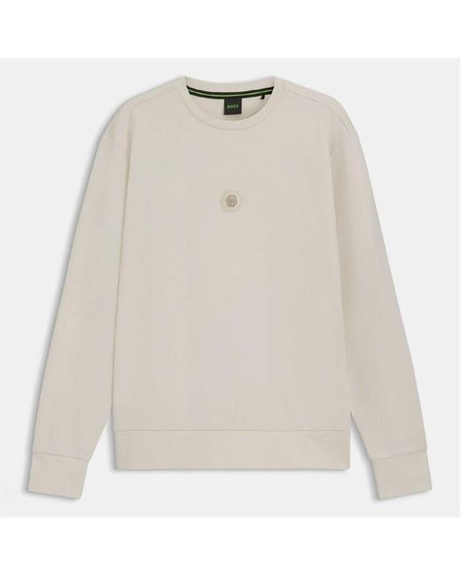 Boss White Cn Future Cotton Blend Sweatshirt for men