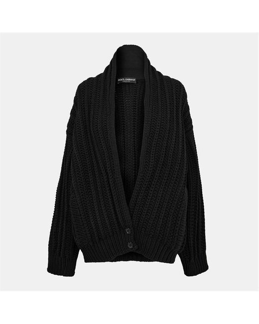 Dolce & Gabbana Black Button Knitwear Cardigan