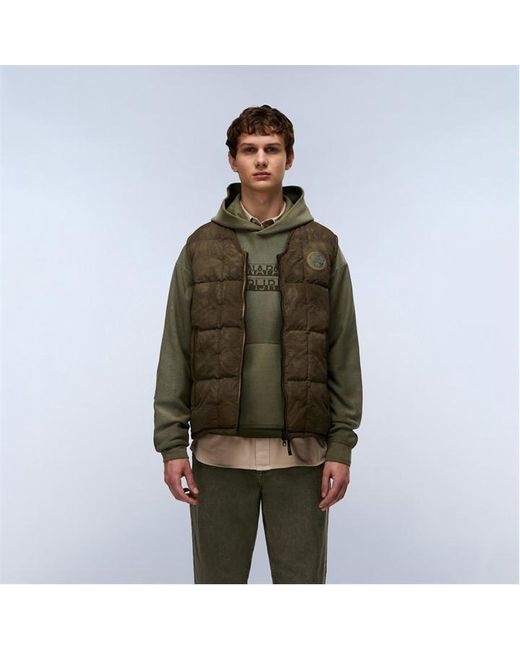 Napapijri Brown Vajolet Quilted Gilet for men