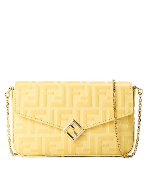 Fendi Yellow Ff Diamonds Wallet On Chain