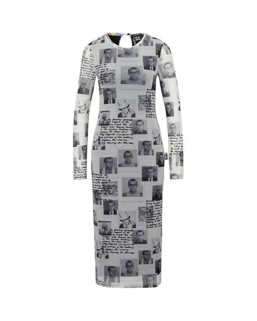 Boss Gray Keith Haring Graphic Stretch Bodycon Dress