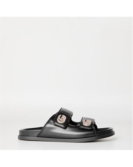 Gucci Black Gg Marmont Sandals