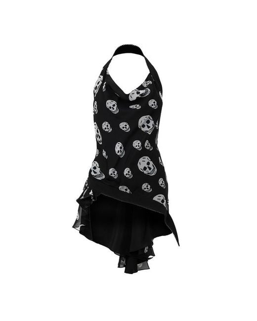 McQueen Black Alex Halter Skull Pr Ld63