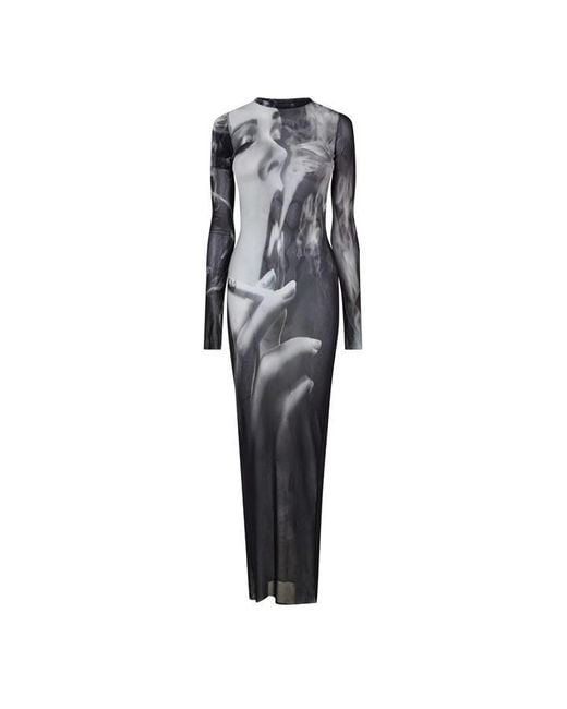 Jean Paul Gaultier Gray Jpg Mesh Long Dress Ld64