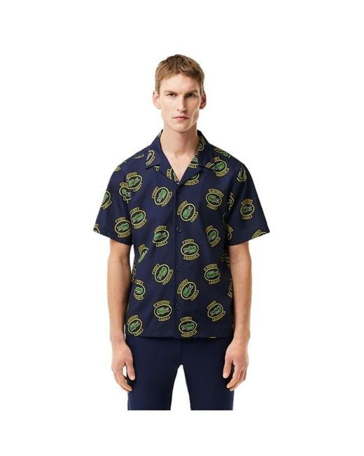 Lacoste Black Regular Hawaii Fit Uv Protect Golf Shirt for men