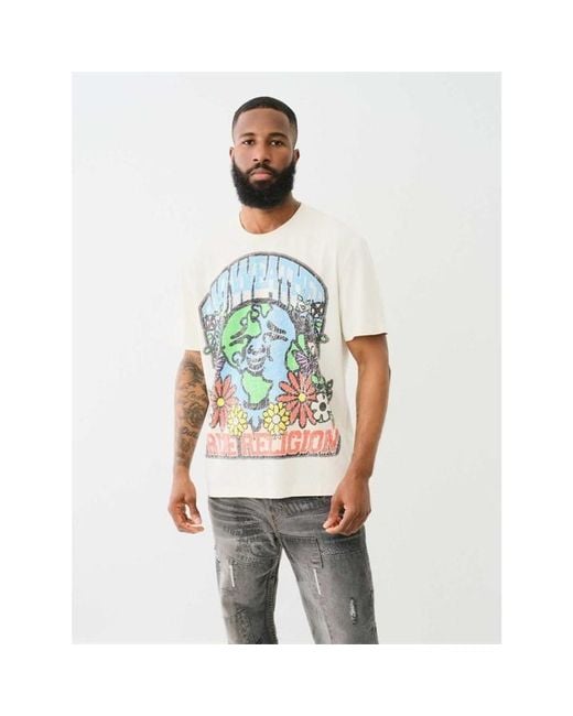 True Religion White Relaxed Buddha T-Shirt for men