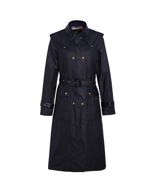 Barbour Blue X House Of Hackney Meldola Wax Trench Coat