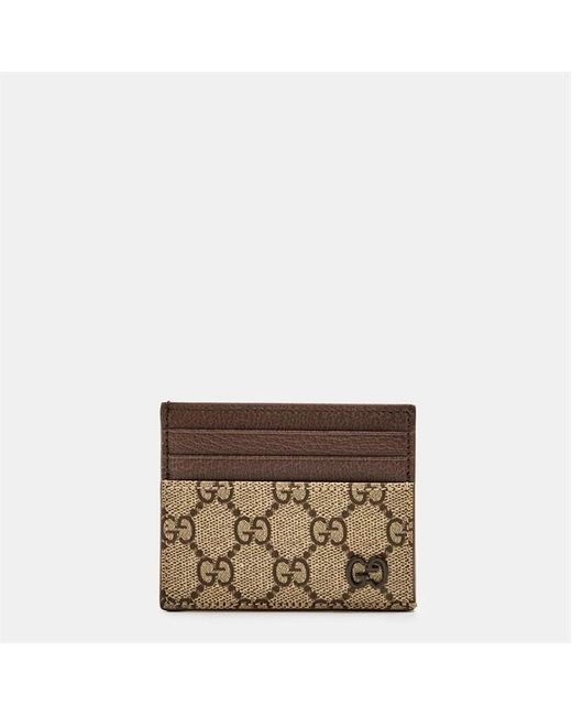 Gucci Brown Bi-Colour Gg Card Case for men