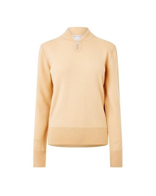 Bottega Veneta Natural Textured Crew Neck Jumper