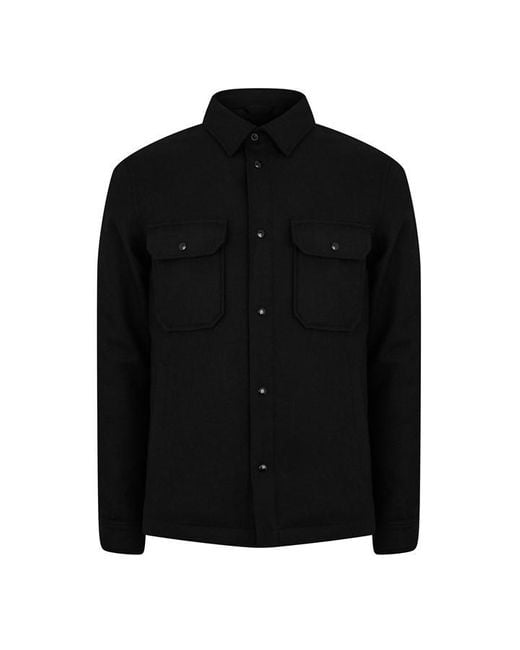Woolrich Black Alaskan Wool Overshirt for men